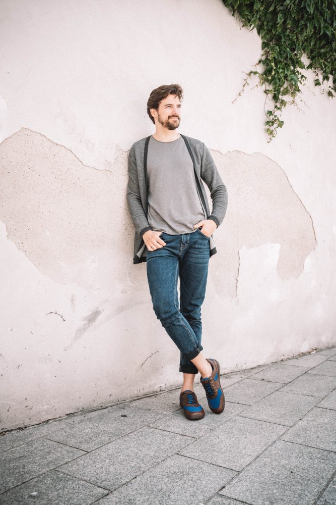 Ini impermeabile blu a bassa marrone hiqe